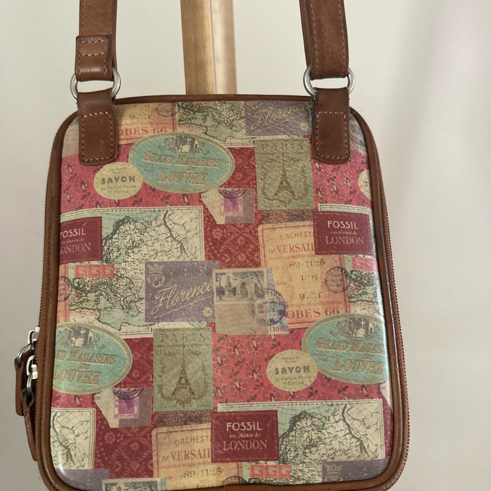 Vintage Fossil Leather Multicolor Patchwork Women… - image 6